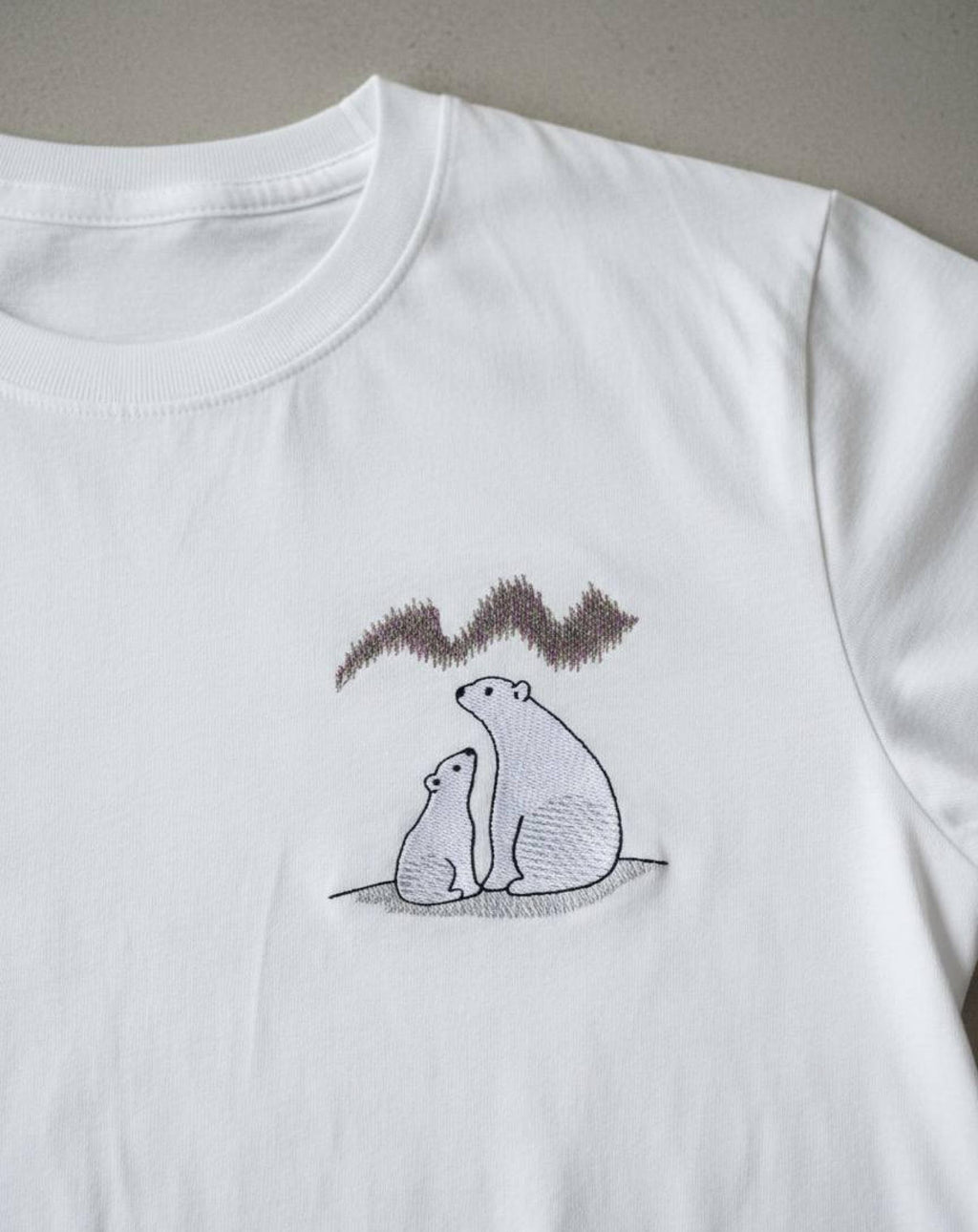 T-shirt with Little White Bear Embroidery