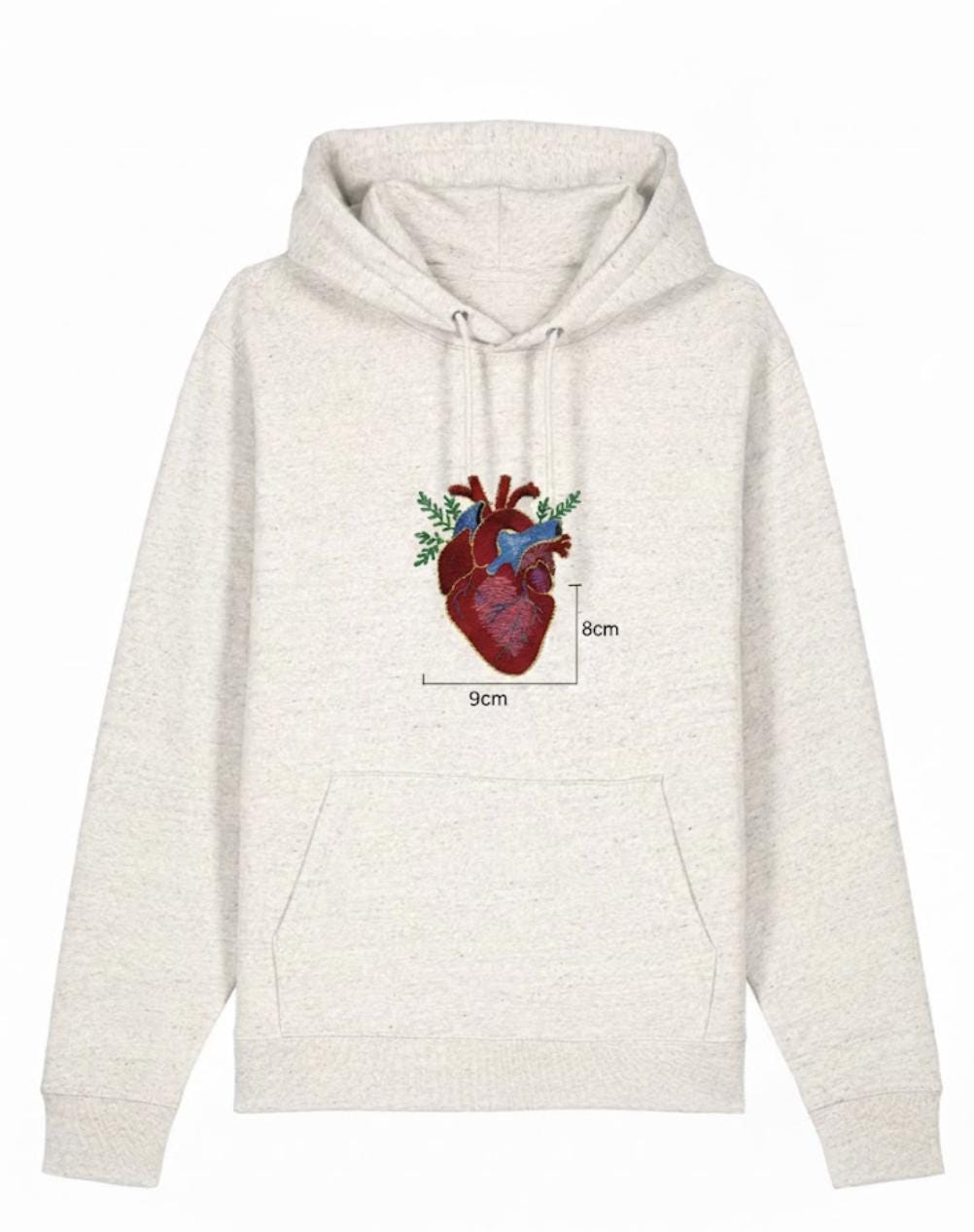Embroidered Anatomical Heart Hoodie