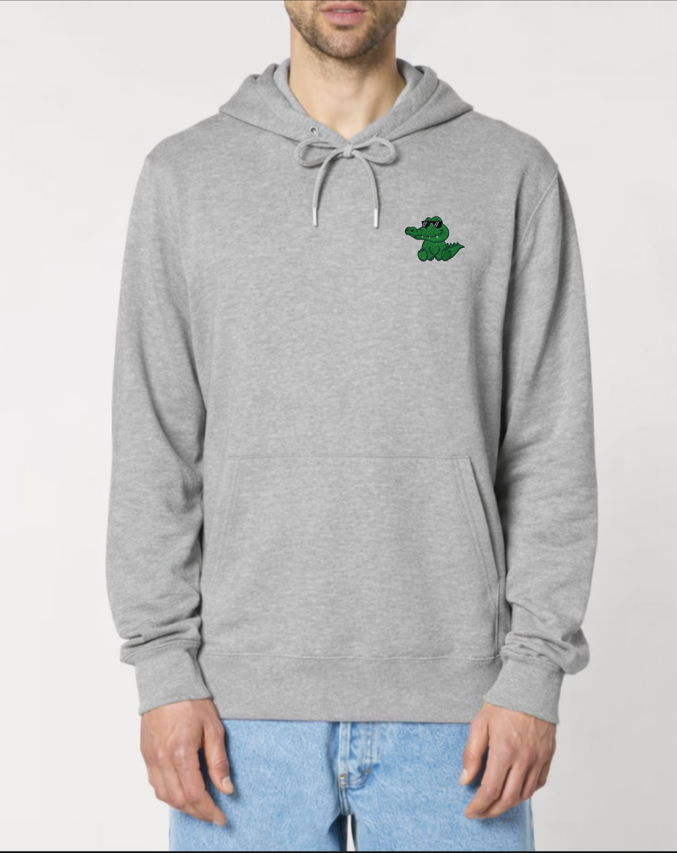Cute Crocodile Embroidered Hoodie