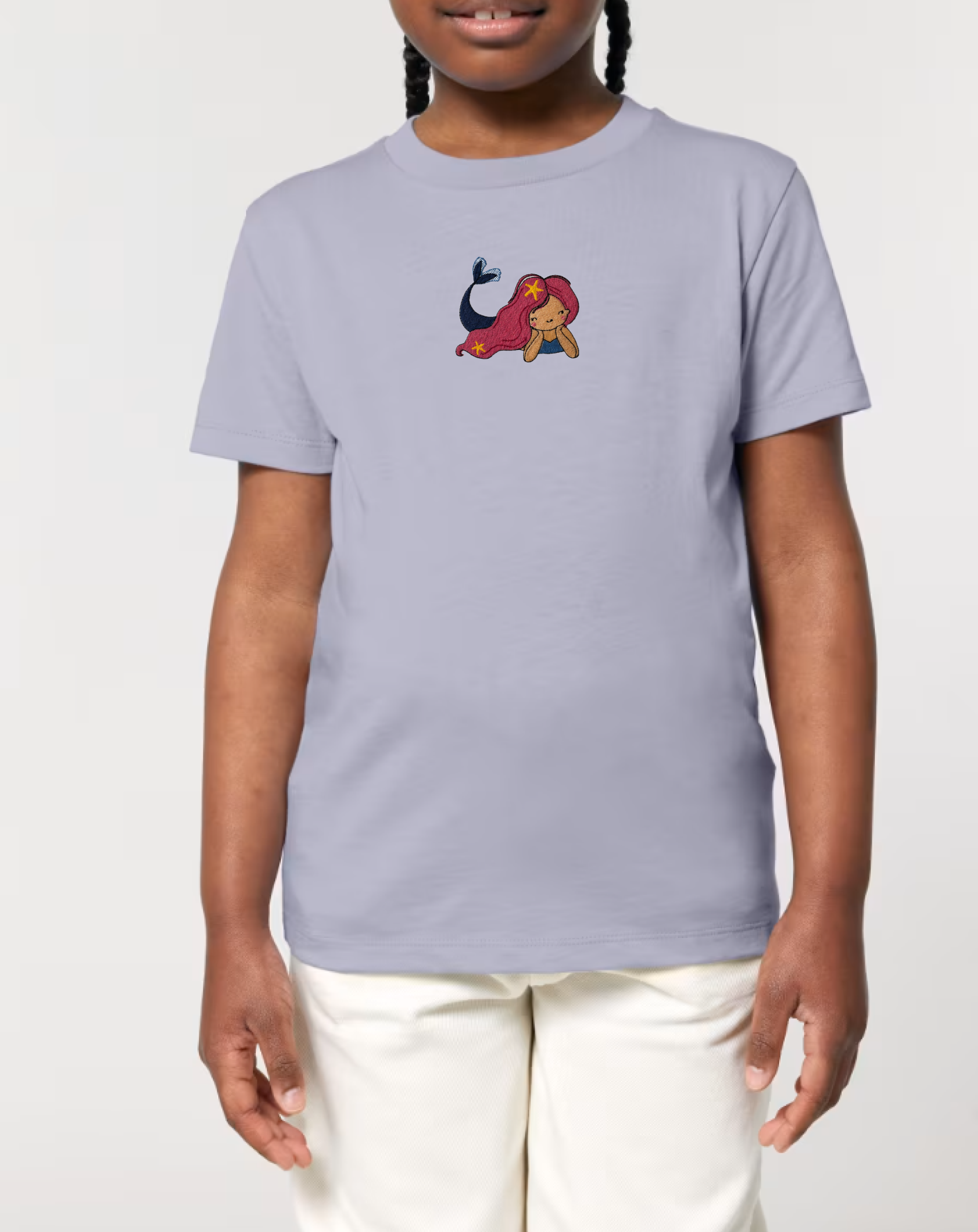 Embroidered Mermaid Kids T-Shirt – 100% Cotton OEKO-TEX®