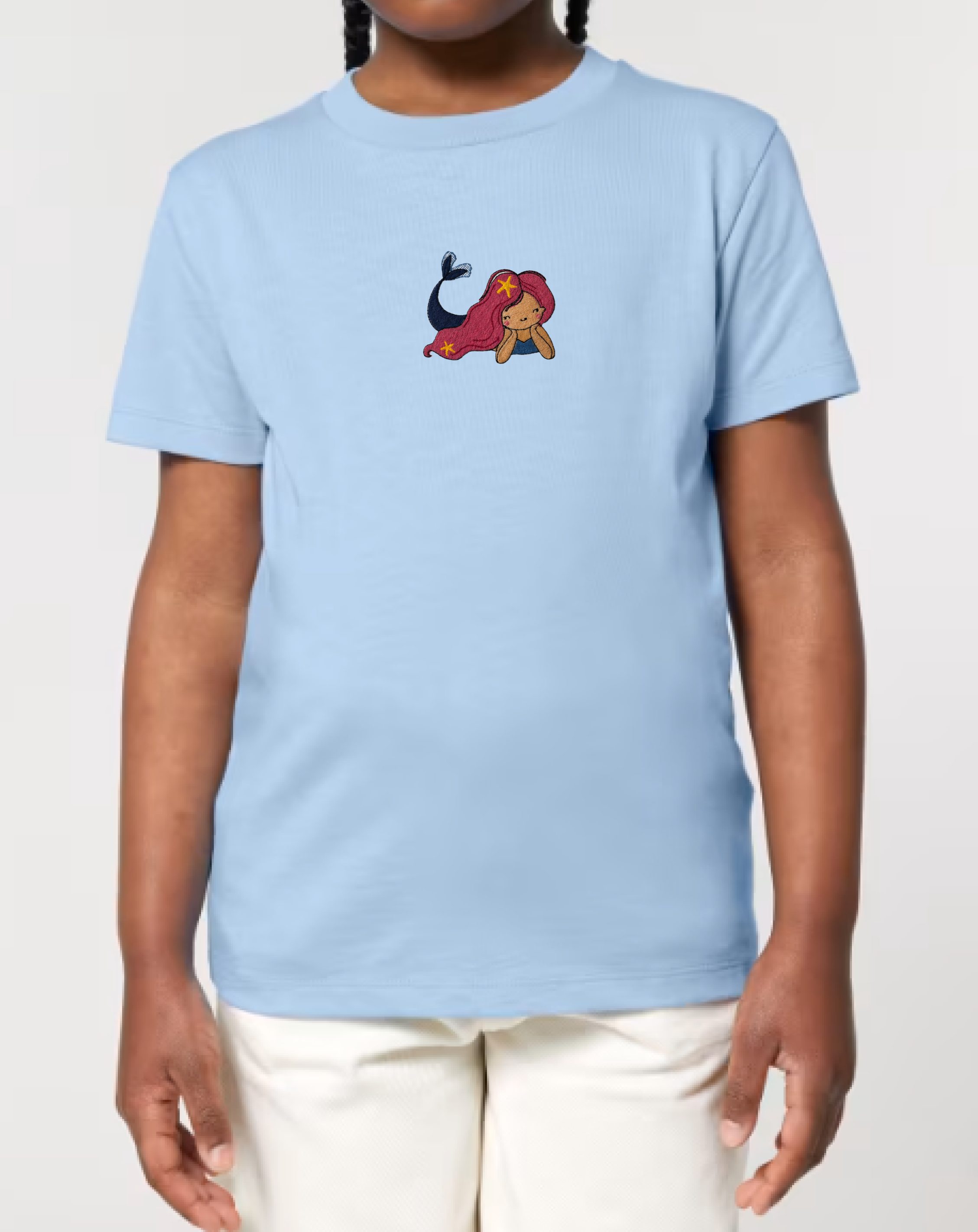 Embroidered Mermaid Kids T-Shirt – 100% Cotton OEKO-TEX®