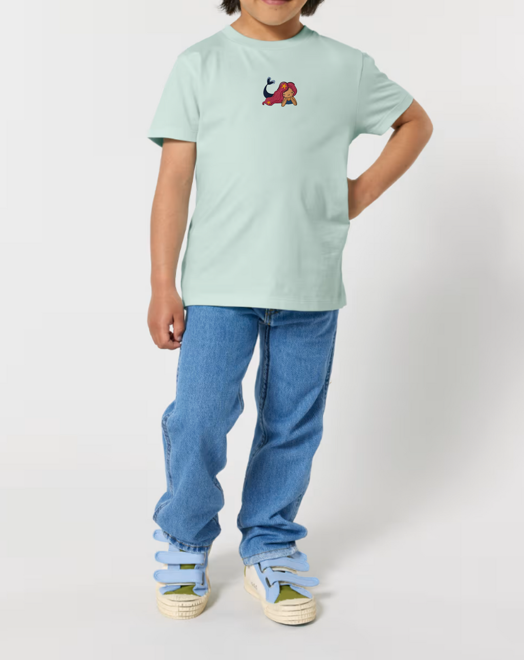 Embroidered Mermaid Kids T-Shirt – 100% Cotton OEKO-TEX®