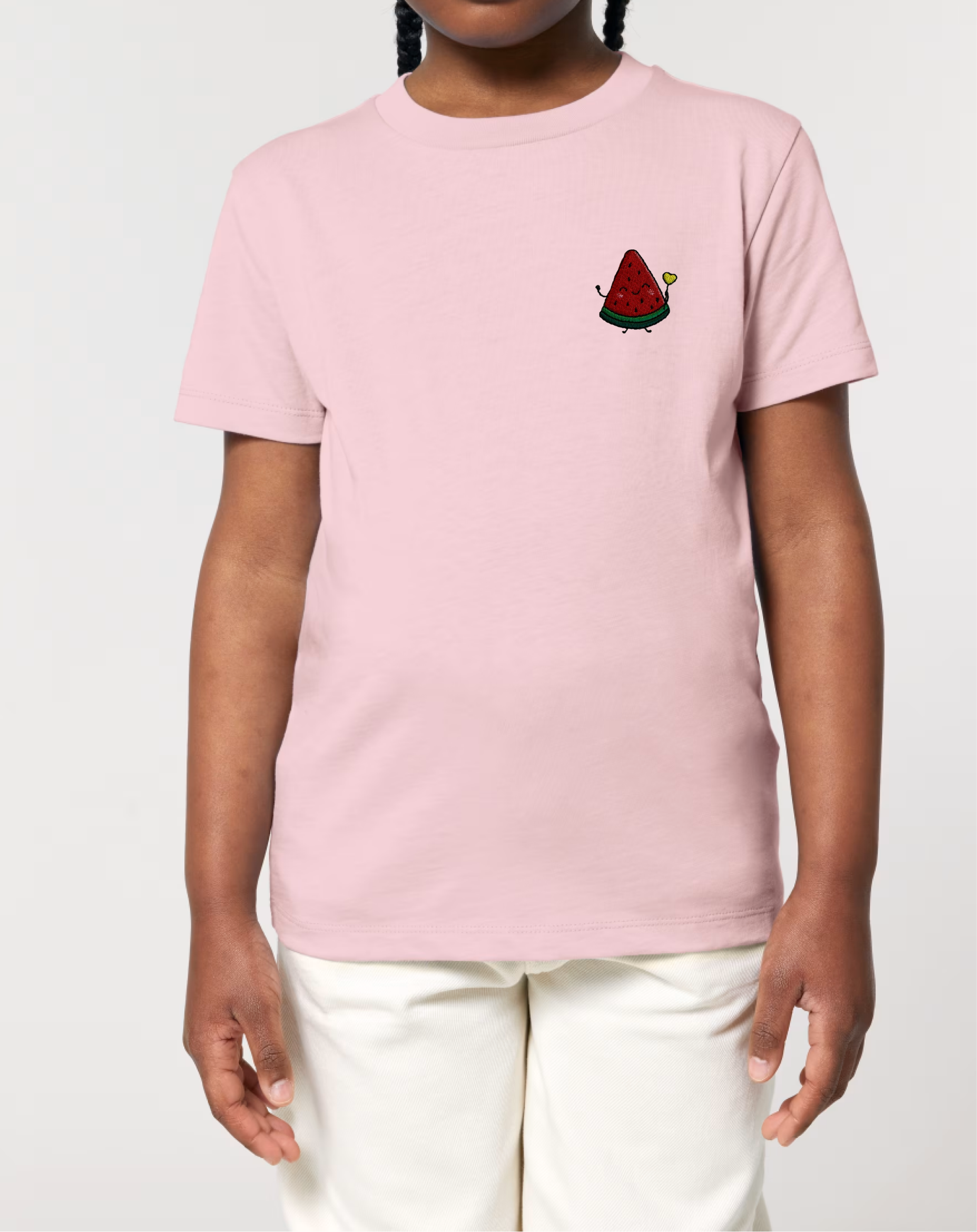 Organic Cotton Kids Watermelon Embroidered T-Shirt – Summer Fruit Apparel