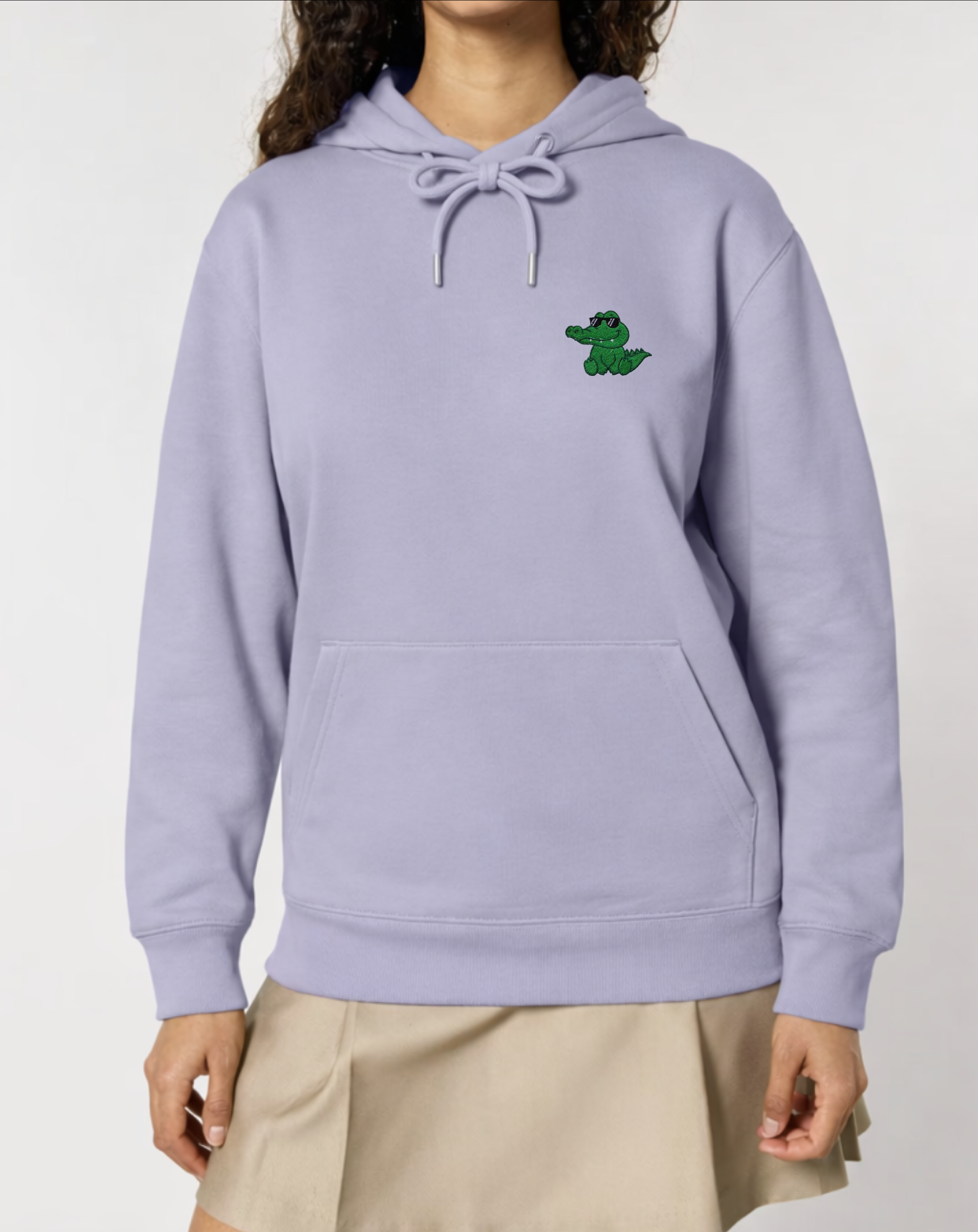 Cute Crocodile Embroidered Hoodie