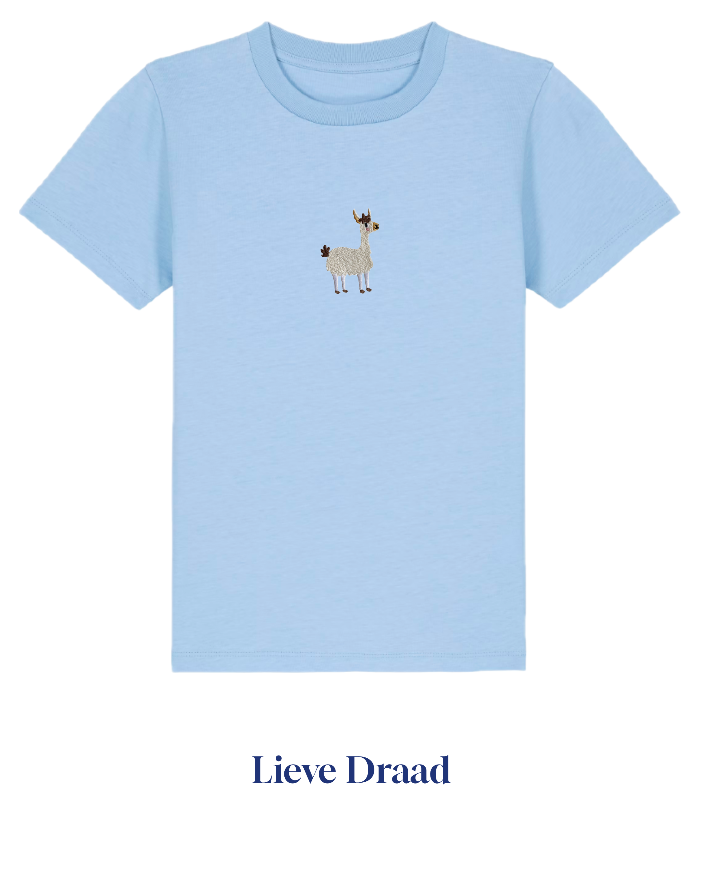 T-shirt with cute llama embroidery