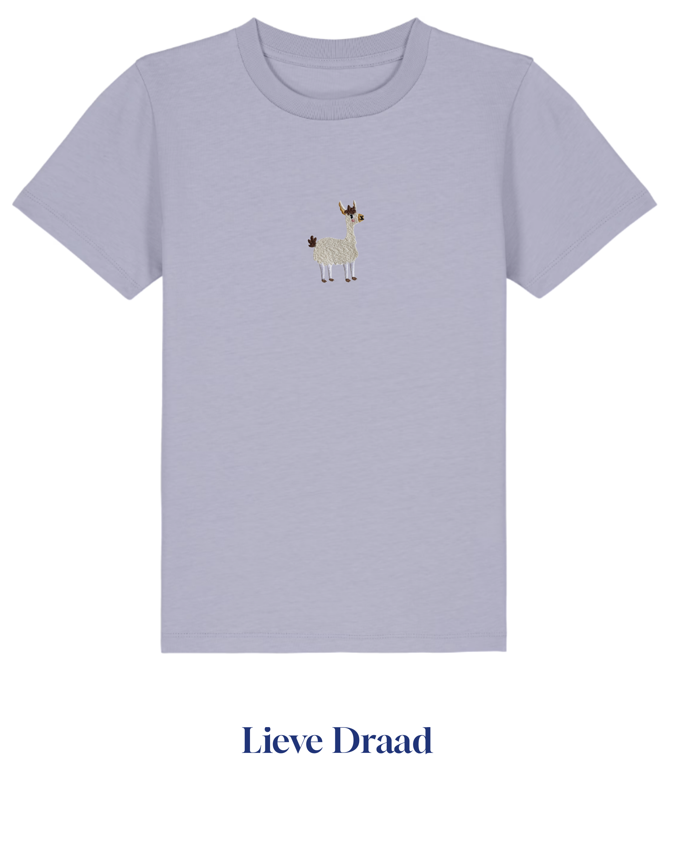 T-shirt with cute llama embroidery