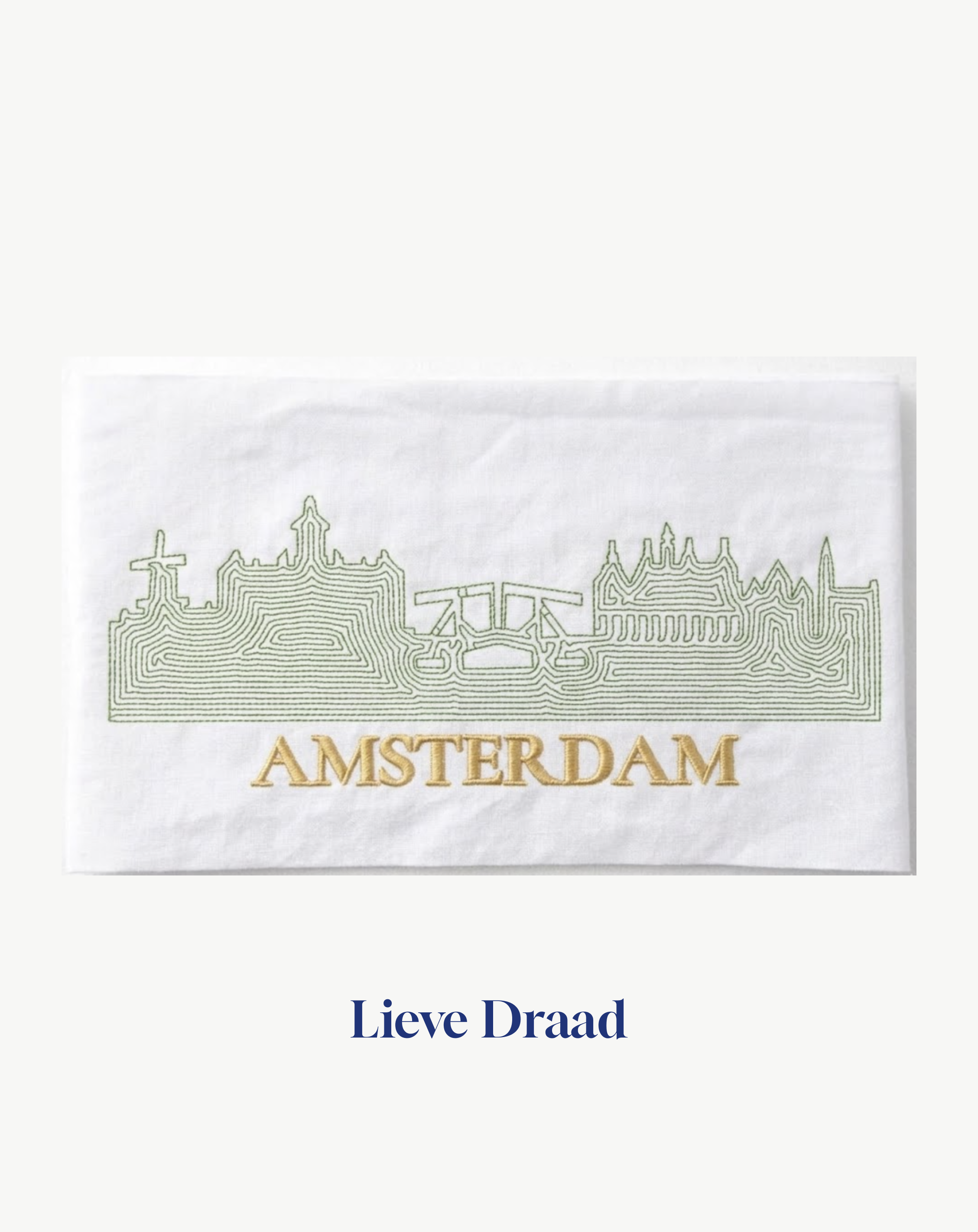 Minimalist Embroidered "AMSTERDAM" Tote Bag