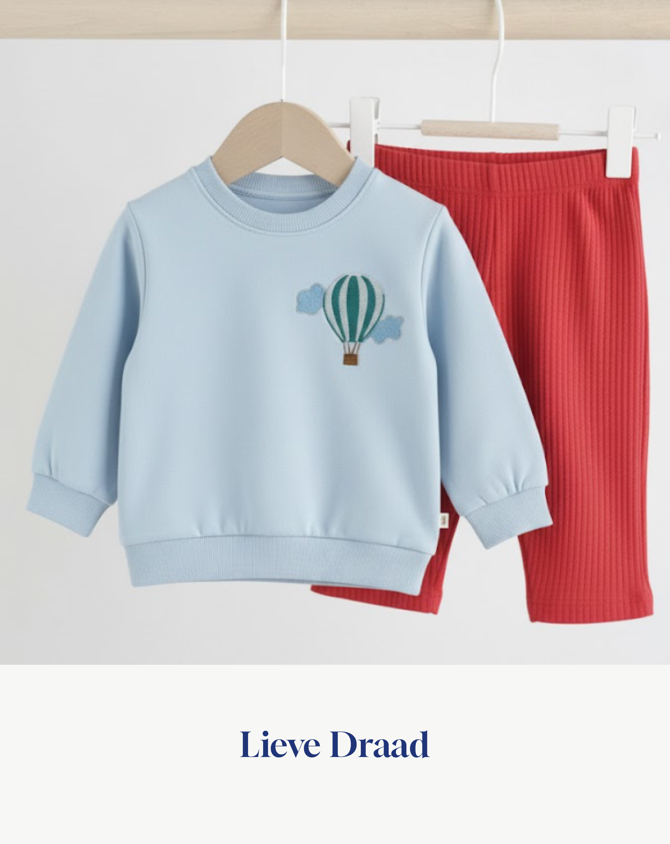 Kids neck sweatshirt with Air Balloon Embroidery