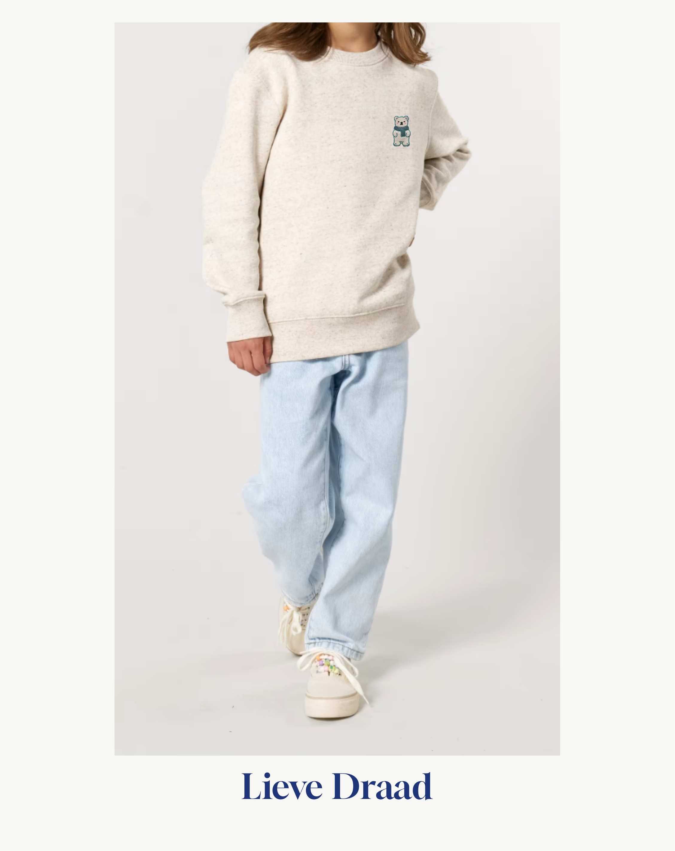 Kids neck sweatshirt “Adorable White Bear”