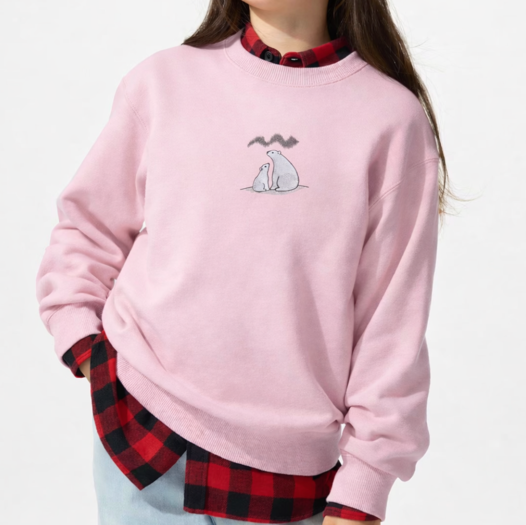 Sweatshirt with Bear Embroidery