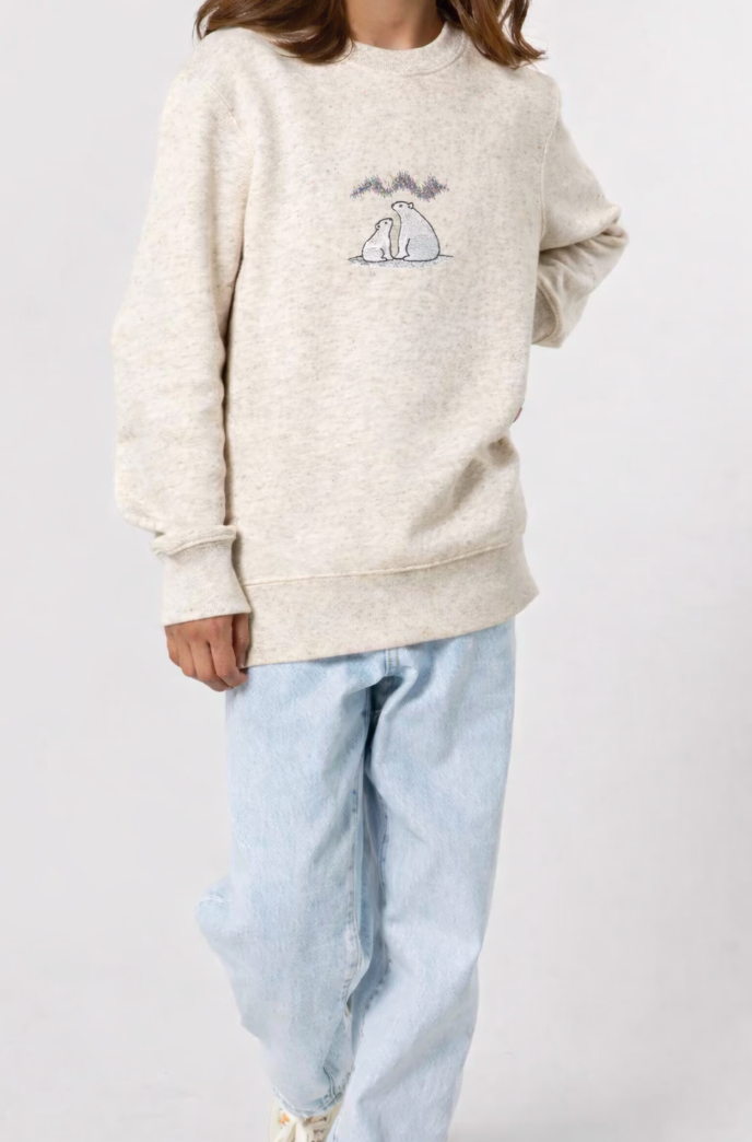 Sweatshirt with Bear Embroidery