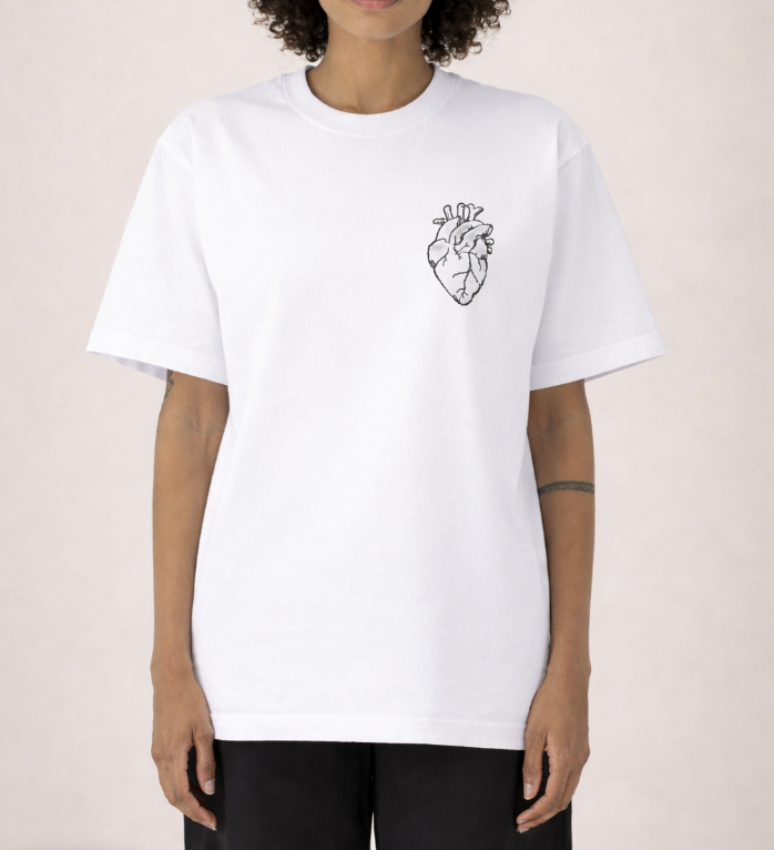 T-shirt with Heart Embroidery
