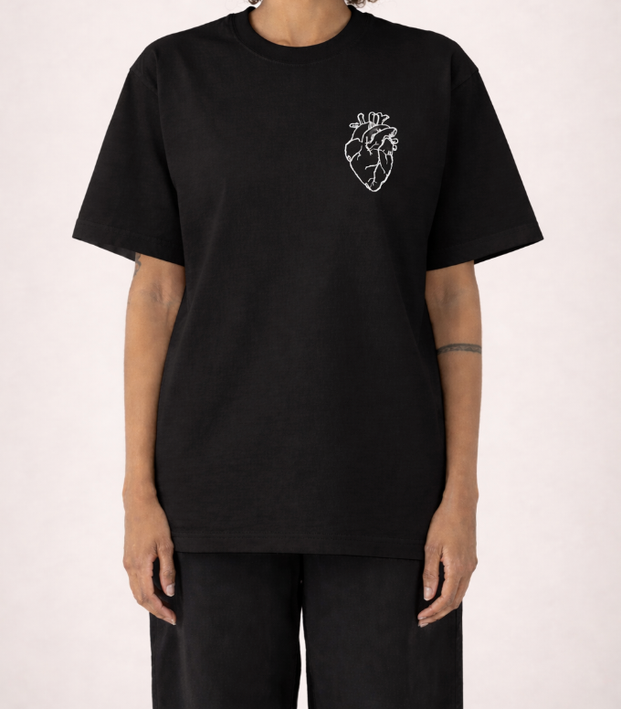 T-shirt with Heart Embroidery