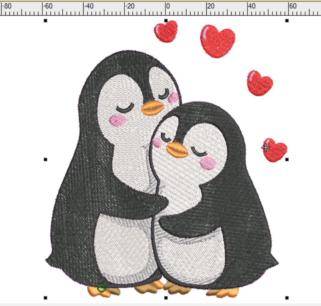 Embroidered Penguin Love Hoodie - Valentine’s Day Gift