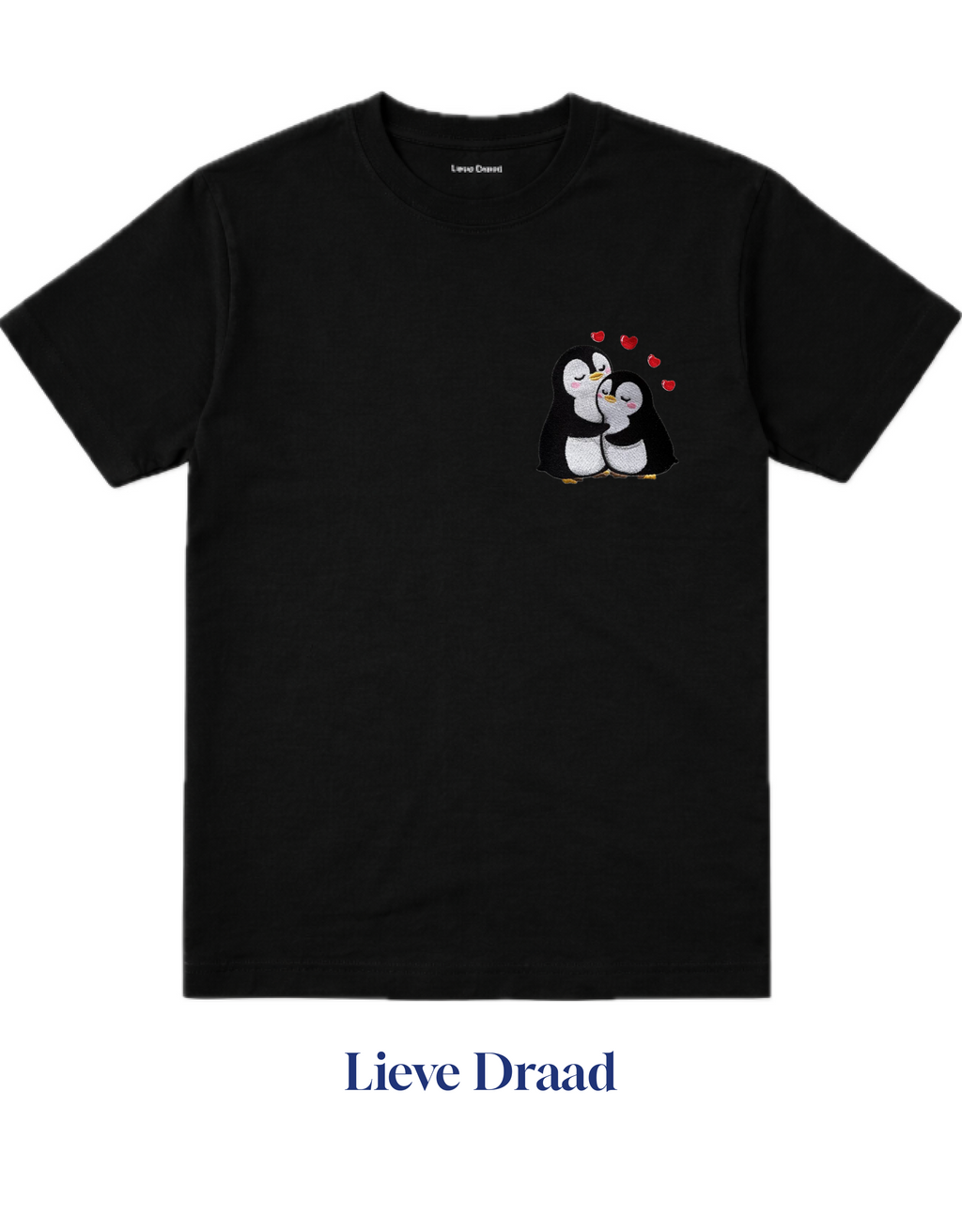 Relaxed Fit T-Shirt/Hoodie - Embroidered Penguin Love