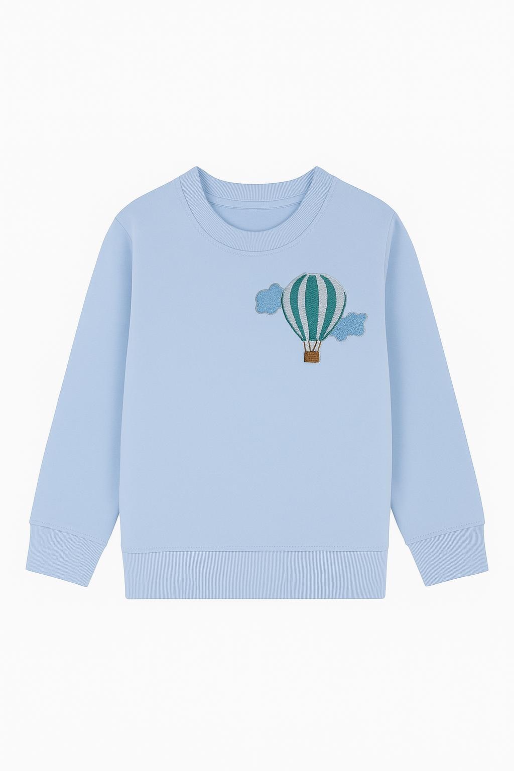 Kids neck sweatshirt with Air Balloon Embroidery