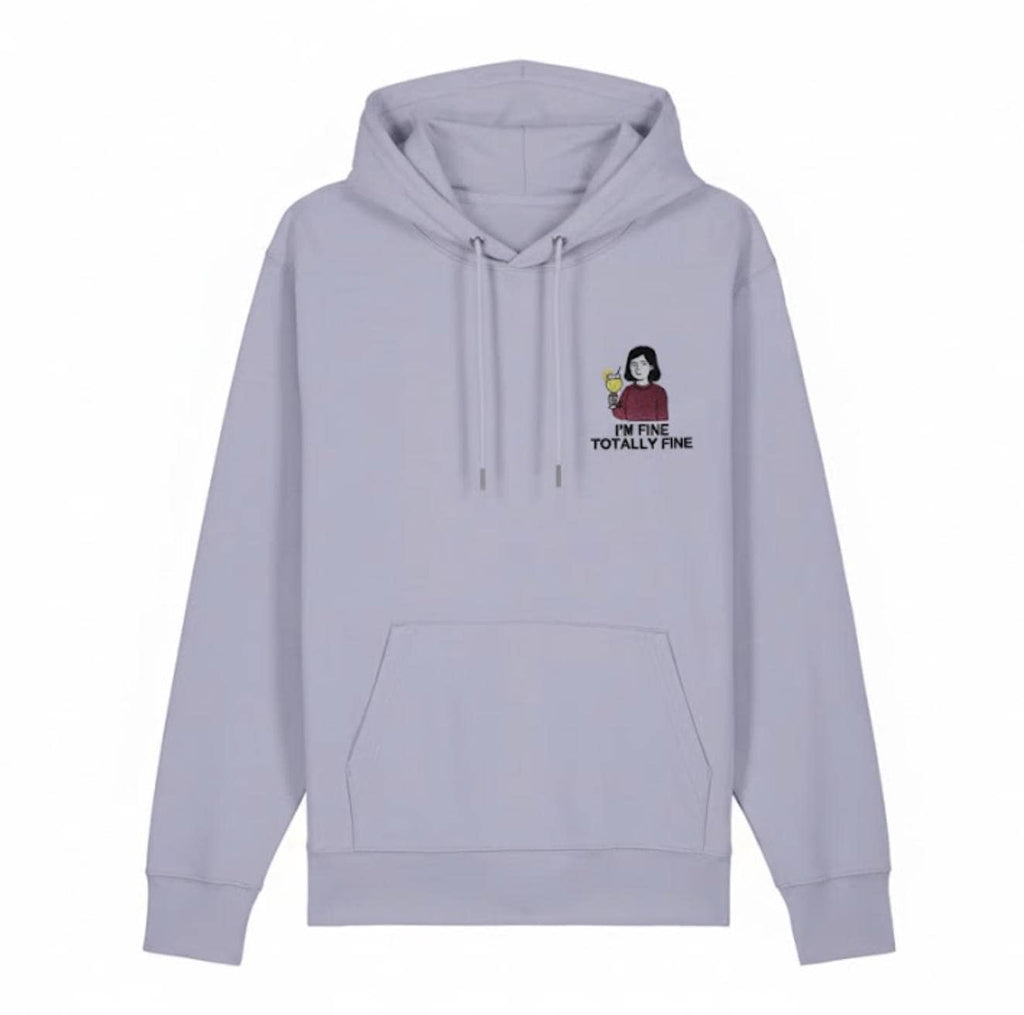 Embroidered Hoodie Ironic "I'M FINE TOTALLY FINE"