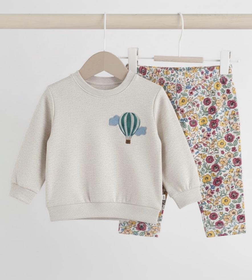 Kids neck sweatshirt with Air Balloon Embroidery