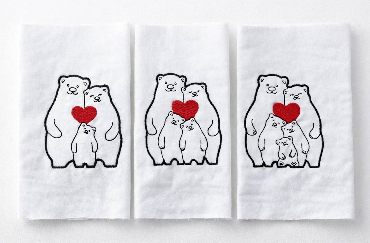 Family is Warmth: The "Polar Love Embroidery" Collection (T-Shirt, Hoodie)